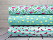 Jersey Flamingos Zickzack, pink helles aquamarin