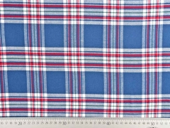 Flanell Stoff Schottenkaro, rot creme jeansblau