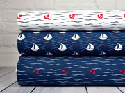 Jersey Anker Wellen, dunkelblau