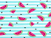 Jersey Melonen Streifen, wei� helles aquamarin