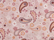 Baumwollstoff Paisley Blumen, altrosa