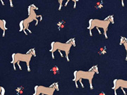Jersey Pferde Bl�mchen, dunkelblau