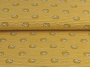 Jersey Streifen Igel Pilze, wei� ocker