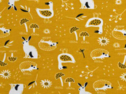 Jersey Waldtiere Pilze Laub, ocker