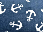 Wellness Fleece Jacquard Anker, wei� dunkel jeansblau