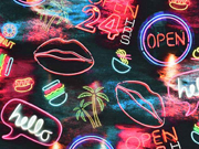 Jersey Digitaldruck Leuchtschriften, schwarz