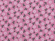 Baumwollstoff kleine Margeriten, weiss grau altrosa