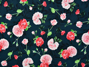 Jersey Pfingstrosen Digitaldruck, rosa dunkelblau