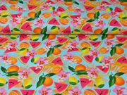 Jersey Melonen Orangen Digitaldruck, orange hellt�rkis