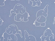 Softshell Stoff Elefanten, weiss rauchblau