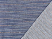 Viskose Jeanslook Glitzer Streifen, kupfer jeansblau