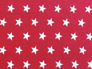 Jersey Sterne 1 cm, weiss auf dunkelrot (granat)