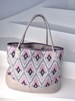 Vintage Lederimitat gepr�gte Optik, taupe