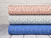 French Terry Sweat Leopardenmuster, blau