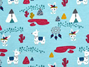 French Terry Sweat Lamas Kakteen Tipis, hellt�rkis