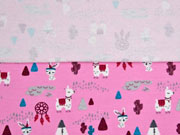 French Terry Sweat Lamas Kakteen Tipis, rosa