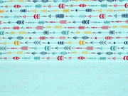 French Terry Sweat Pfeile, hellt�rkis