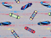 French Terry Sweat Skateboards, grau