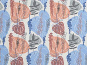 Jersey Bl�tter, hellblau altrosa wei�