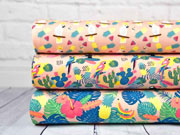 Jersey Aloha tropische V�gel und Bl�tter, apricot