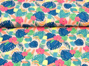 Jersey Aloha tropische Bl�tter Ananas, apricot