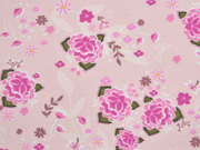 Jersey Blumen Bl�tter Asia Look, rosa