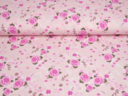 Jersey Blumen Bl�tter Asia Look, rosa