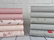 Baumwollstoff Paris Eiffelturm Kussmund, hellgrau