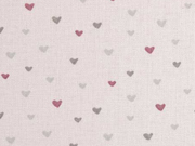 Baumwollstoff kleine Herzen, rosa