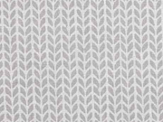 Baumwollstoff Zopfmuster, hellgrau