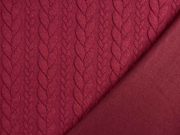 Jacquard Zopfmuster, weinrot