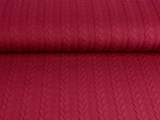 Jacquard Zopfmuster, weinrot