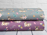 Jersey Rehe Boho Digitaldruck, dunkles flieder