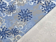 Sweatstoff French Terry Sternblumen,dunkelblau hellblau grau
