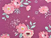 Sweat French Terry Blumen, altrosa beere