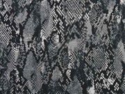 Sweatstoff French Terry Schlangenmuster, grau schwarz