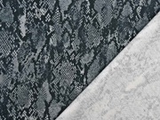 Sweatstoff French Terry Schlangenmuster, grau schwarz