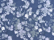 Jersey Bl�tenzweige Digitaldruck , dunkel jeansblau