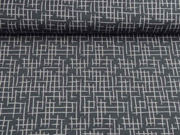 Sweatstoff French Terry Gitternetz, hellgrau dunkelgrau