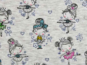 Sweat Ballerinas angeraut, hellgrau meliert