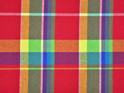 RESTST�CK 62 CM Baumwolle Madras Karo, rot gelb blau