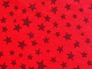 Jersey verschiedene Sterne, weinrot auf rot