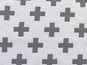 Jersey mit kleinen Kreuzen, grau auf weiss