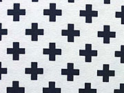 Jersey mit kleinen Kreuzen, dunkelblau auf weiss