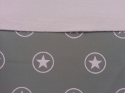 RESTST�CK 90 cm Softshell Jackenstoff Sterne im Kreis, grau/rosa