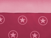 Softshell Stoff  Jackenstoff Sterne im Kreis, rot/rosa