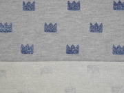 RESTST�CK 30 cm French Terry Glitzerkronen dunkelblau