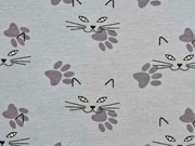 Jersey Katzengesichter & Tatzen, grau