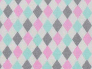 Baumwolle kleine Rauten, rosa/mint