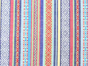 Dickerer Stoff Streifen Borten, blau/bunt